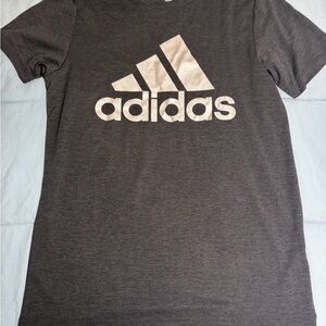 adidas Charcoal Gray Tee with White Logo